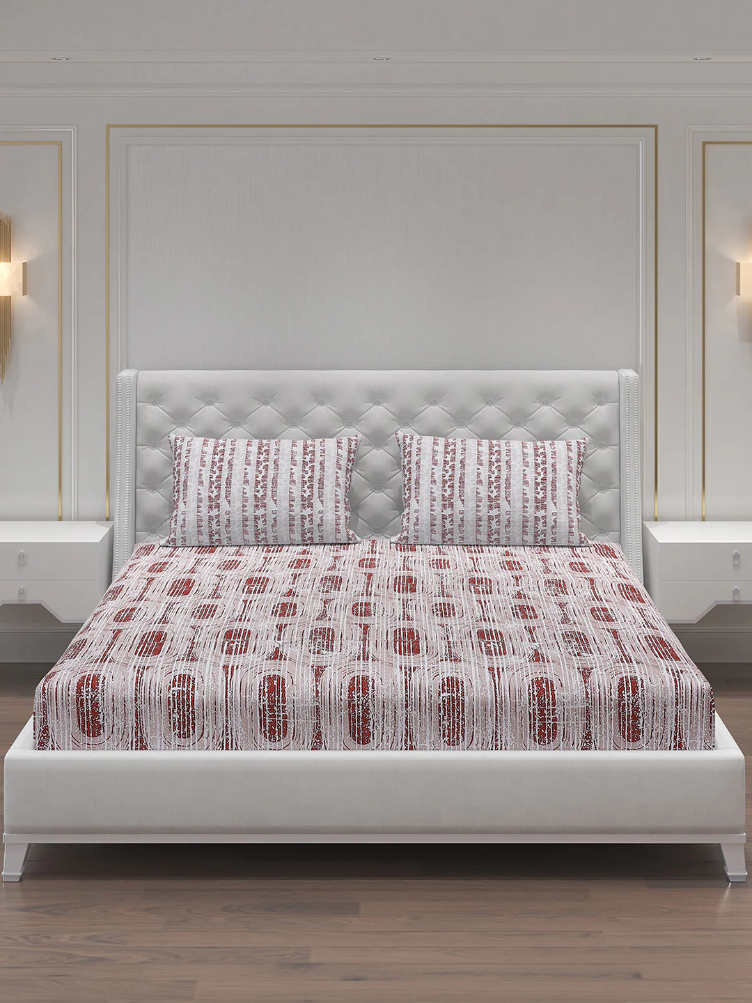 MOCA by Monte Carlo 104 TC Cotton Double Bedsheet with 2 Pillow Covers - Image 4