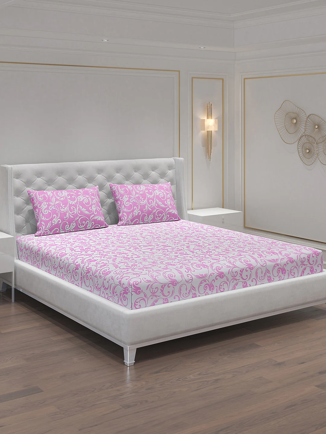 MOCA by Monte Carlo 104 TC Cotton Double Bedsheet with 2 Pillow Covers - Image 2