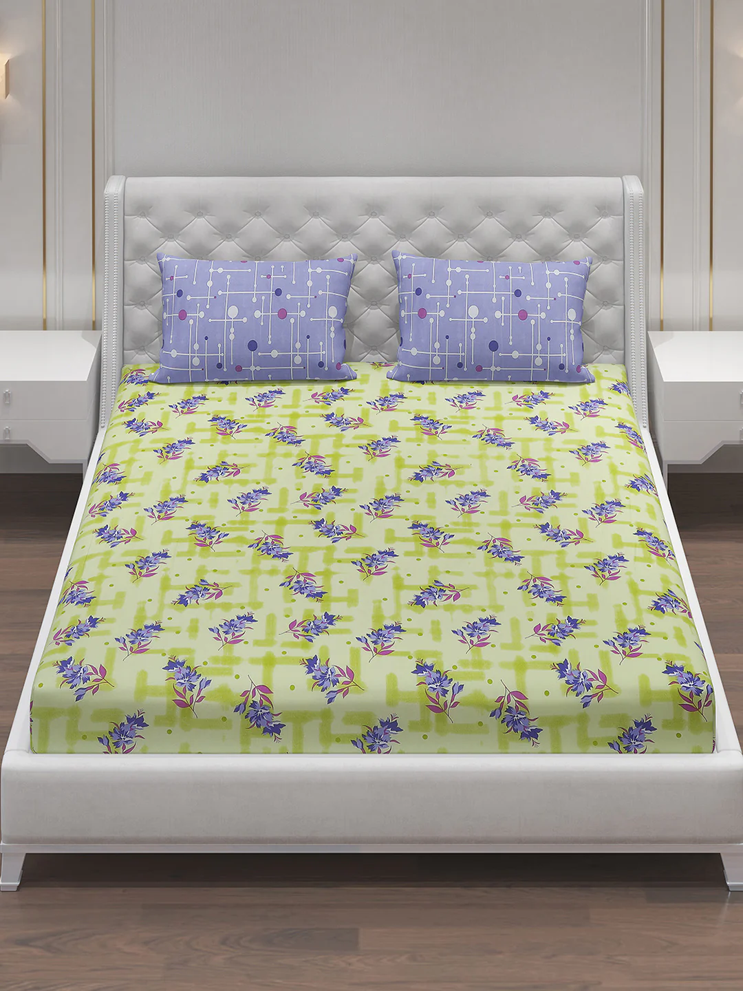 MOCA by Monte Carlo 104 TC Cotton Double Bedsheet with 2 Pillow Covers - Image 2