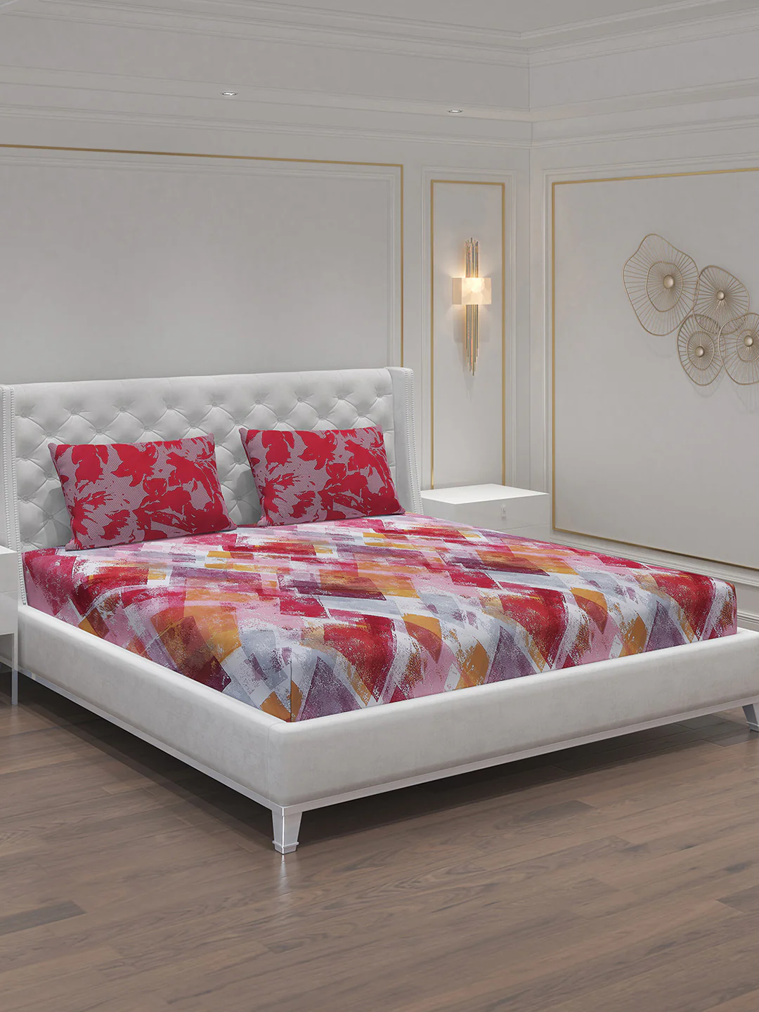 MOCA by Monte Carlo 104 TC Cotton Double Bedsheet with 2 Pillow Covers - Image 2