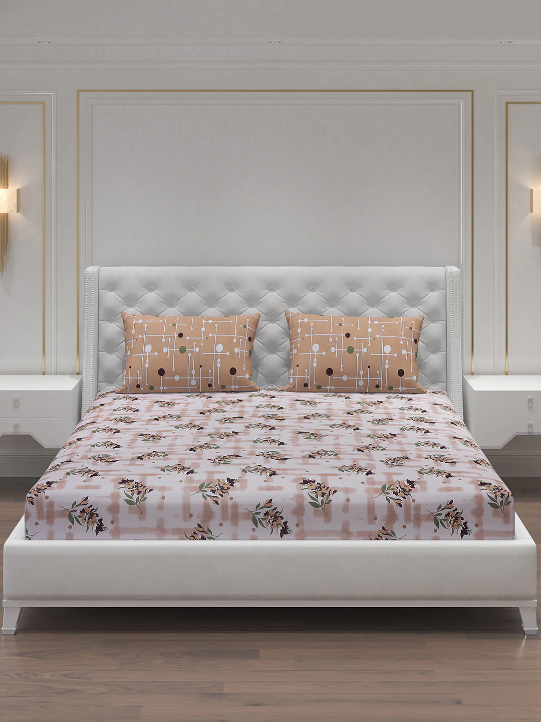 MOCA by Monte Carlo 104 TC Cotton Double Bedsheet with 2 Pillow Covers - Image 3