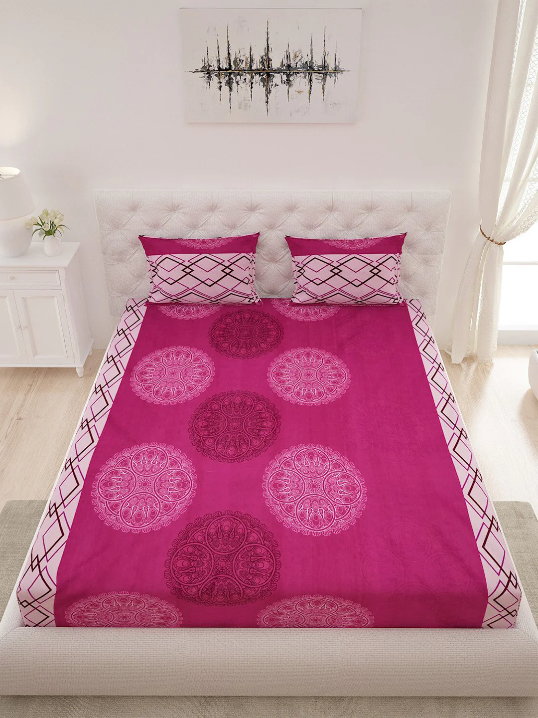 120 GSM Microfibre Double Bedsheet with 2 Pillow Covers - Image 2
