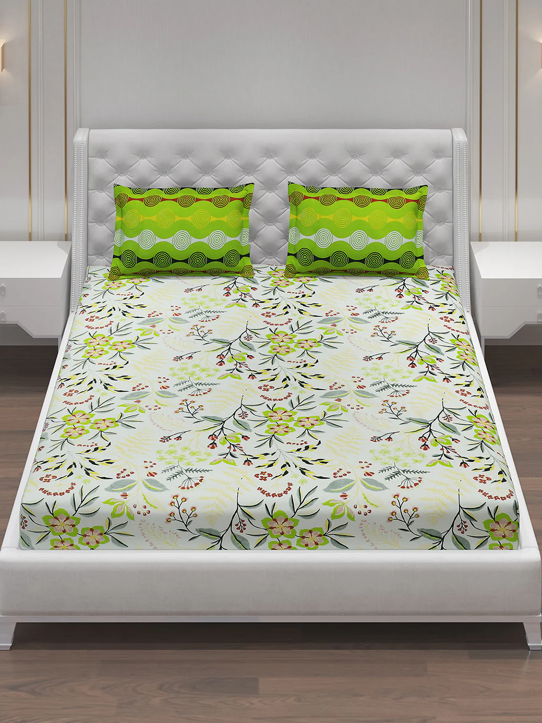 MOCA by Monte Carlo 144 GSM Cotton Double Bedsheet With 2 Pillow Covers - Image 2