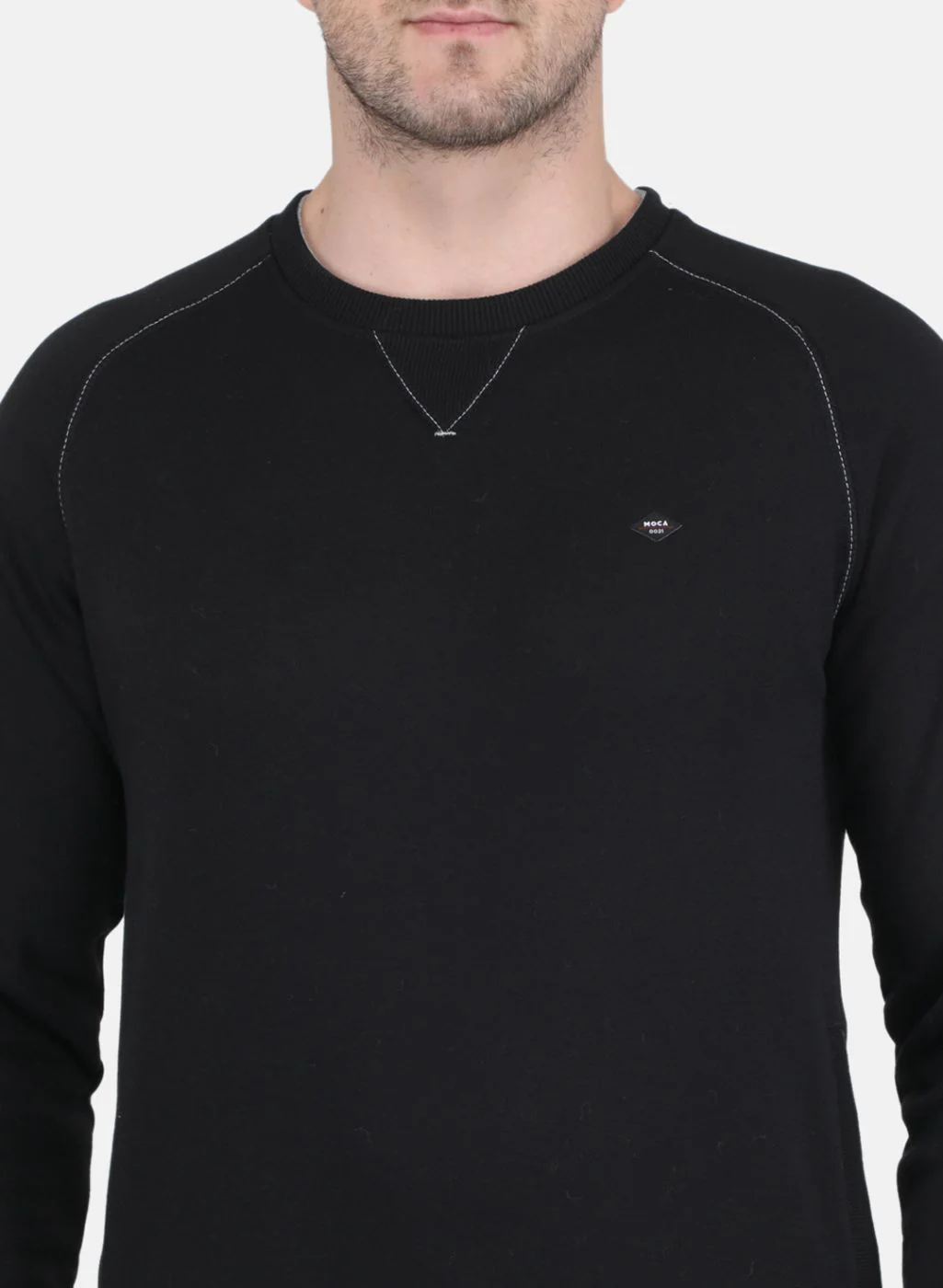 Men Black Solid Sweatshirt - Image 5
