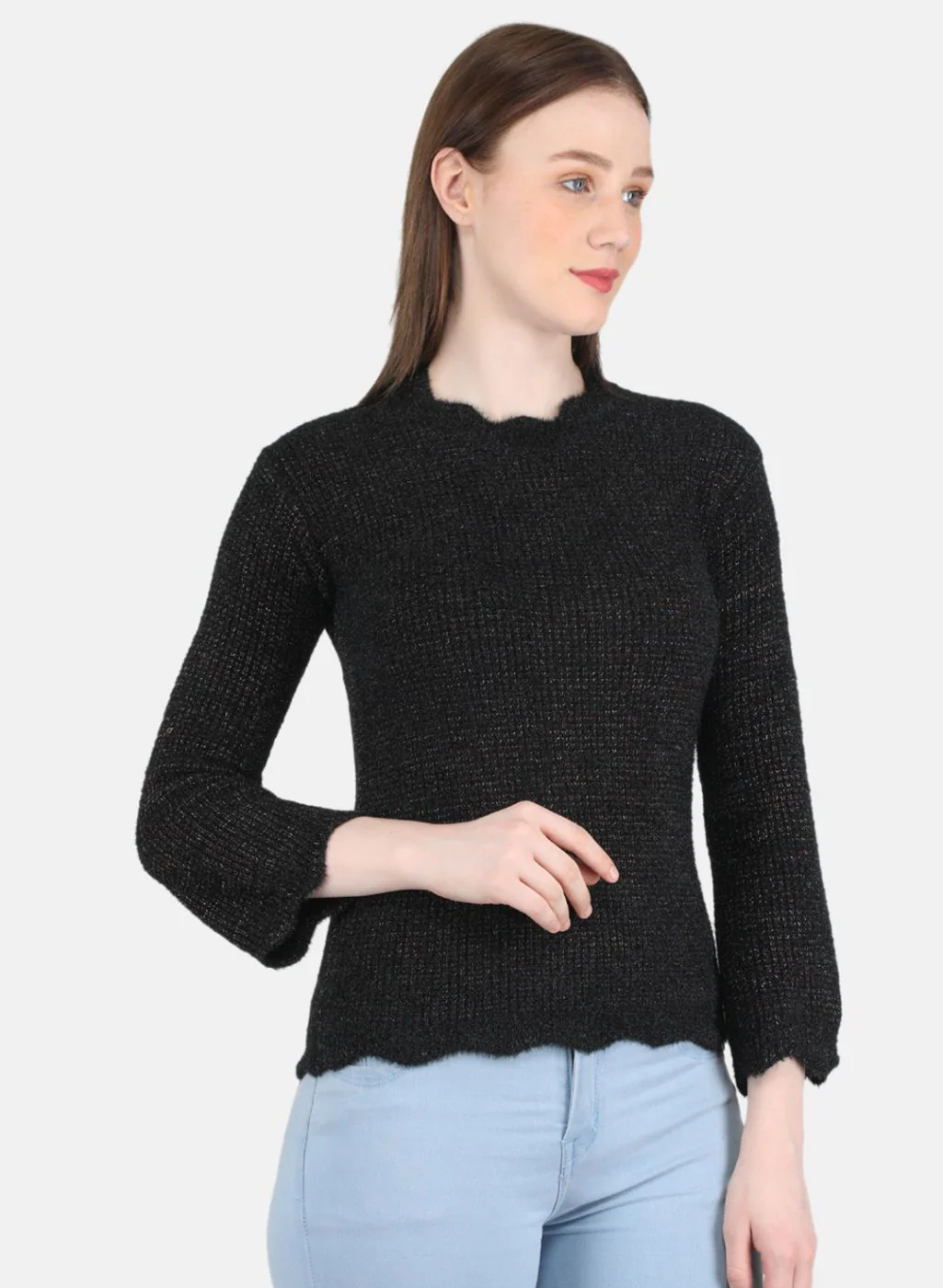 Women Black Self Design Top - Image 6