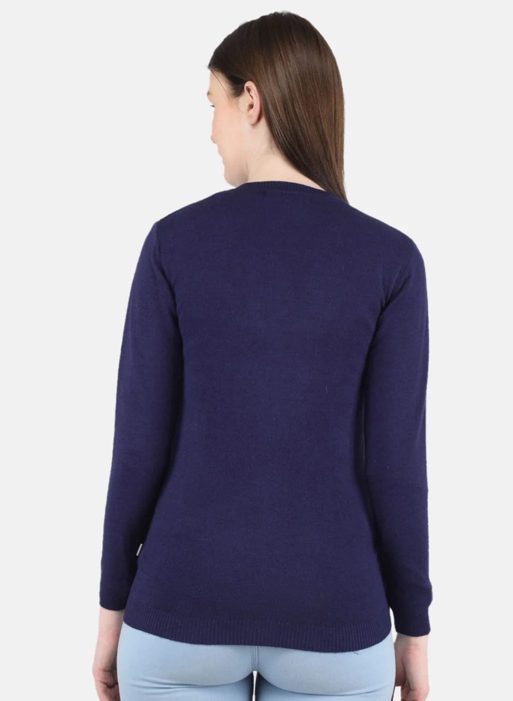 Women Blue Self Design Cardigan - Image 3