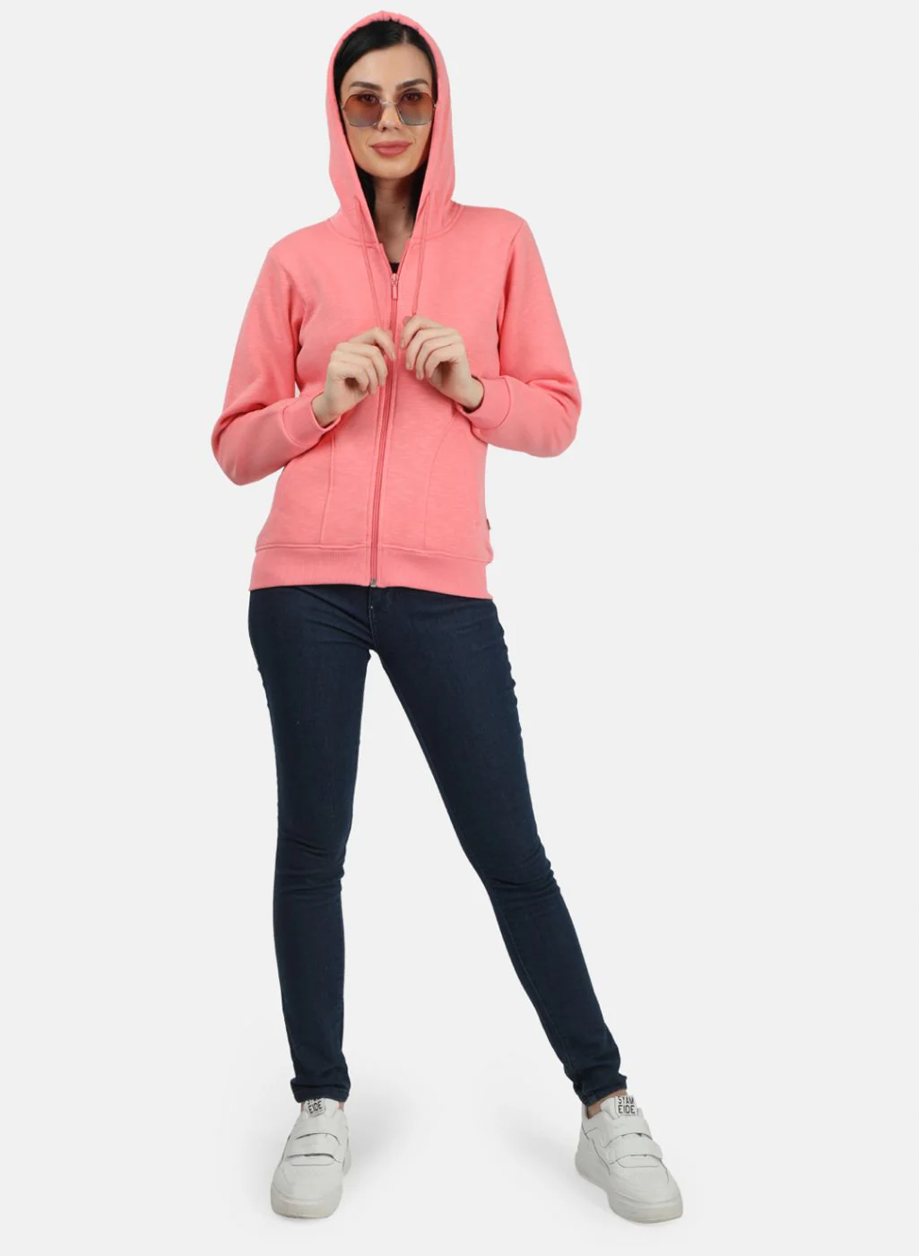 Women Pink Solid Sweatshirt - Image 4