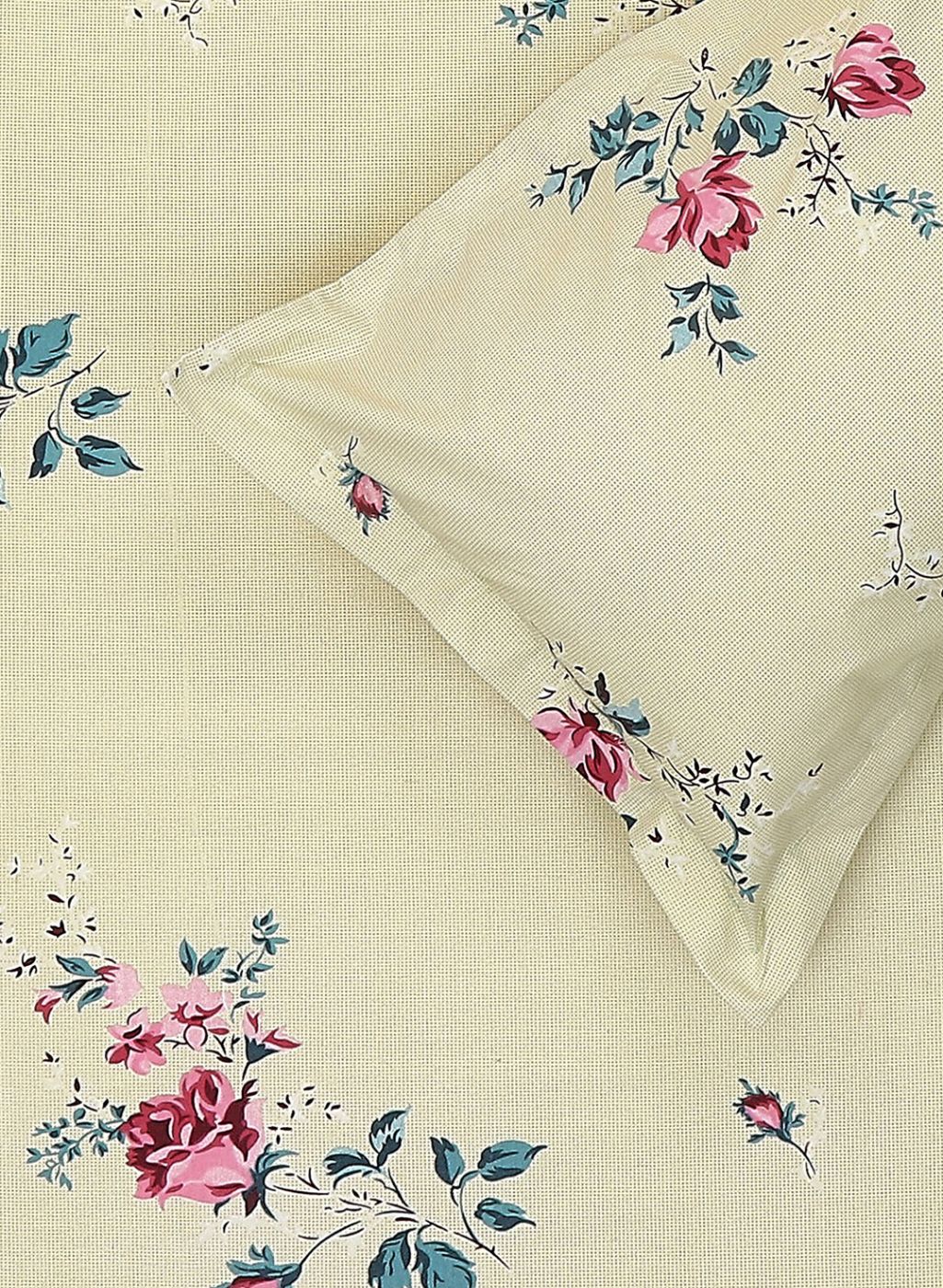120TC Pure Cotton Queen Bedsheet with 2 Pillow Covers - Image 5