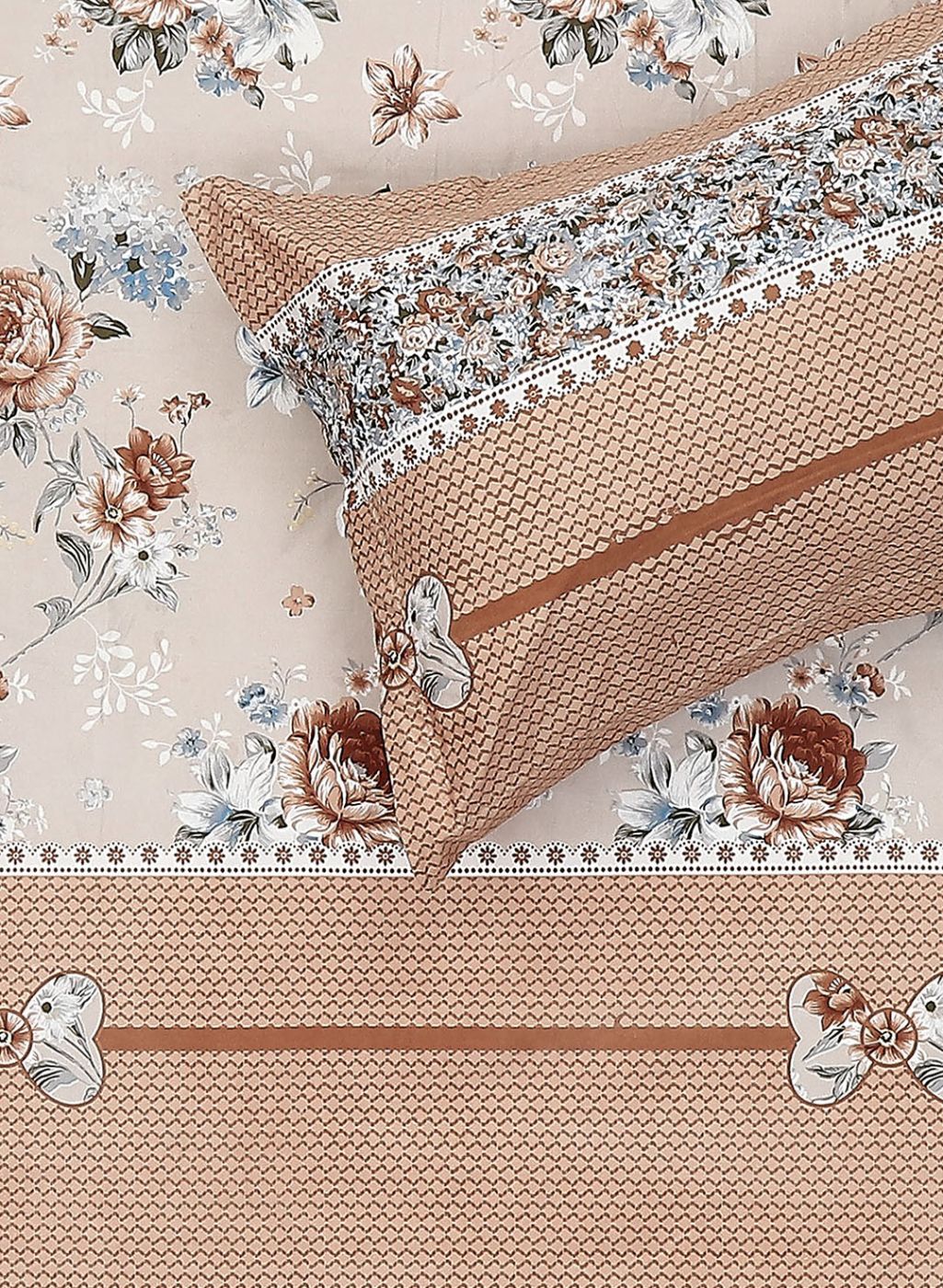 130 GSM Polyester Queen Bedsheet with 2 Pillow Covers - Image 5