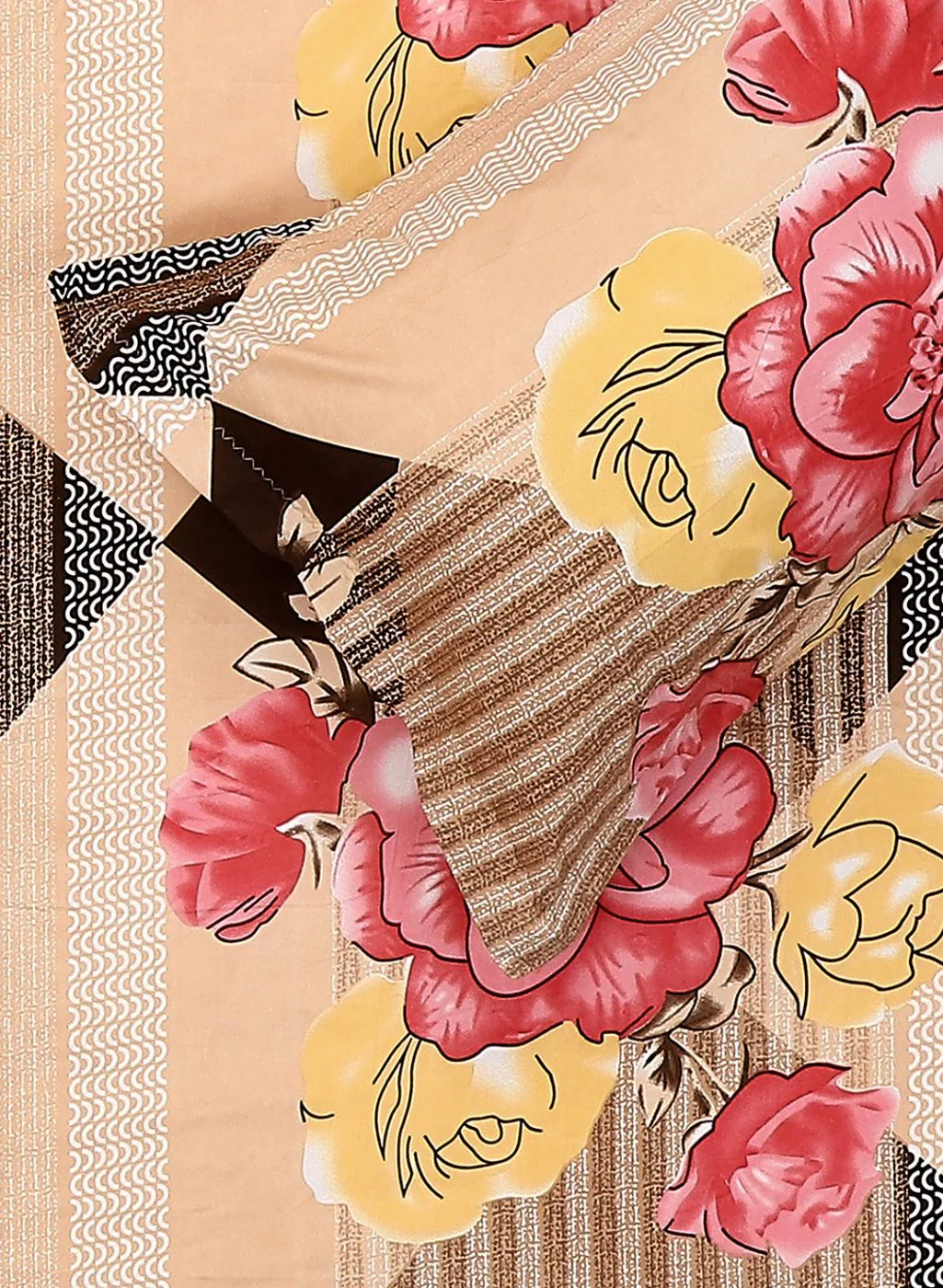 130 GSM Polyester Queen Bedsheet with 2 Pillow Covers - Image 5