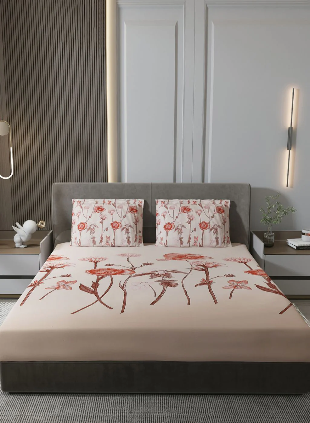 140TC Pure Cotton King Bedsheet with 2 Pillow Covers - Image 2