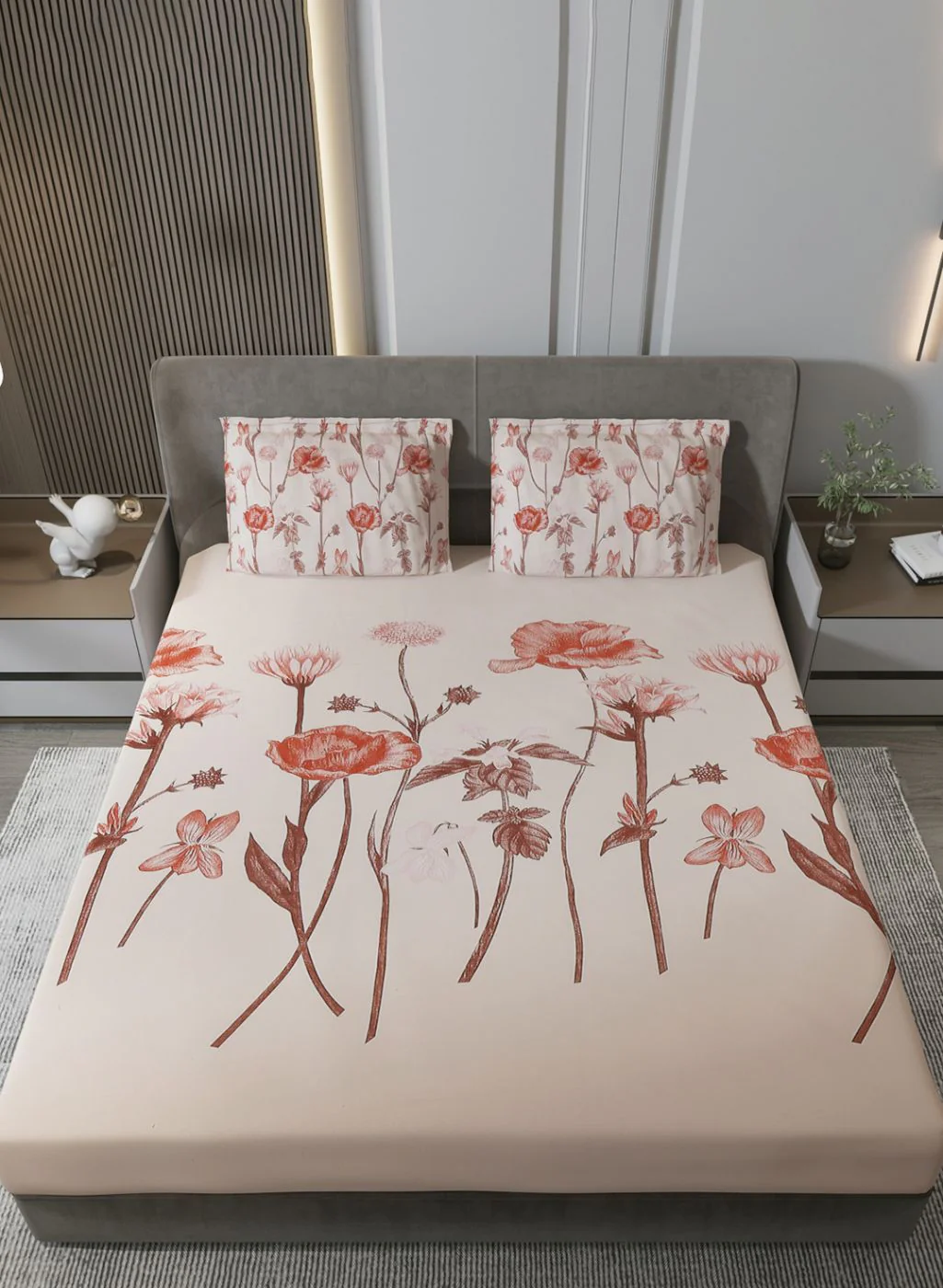 140TC Pure Cotton King Bedsheet with 2 Pillow Covers - Image 3