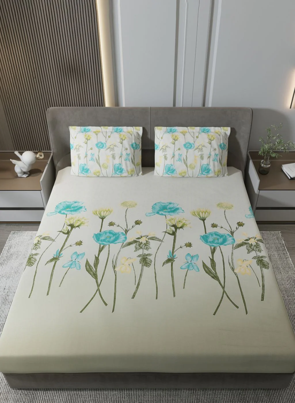 140TC Pure Cotton King Bedsheet with 2 Pillow Covers - Image 3