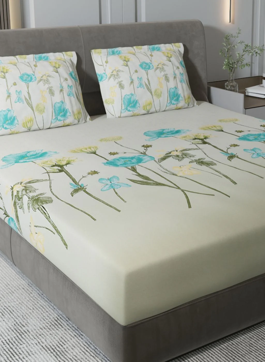 140TC Pure Cotton King Bedsheet with 2 Pillow Covers - Image 4