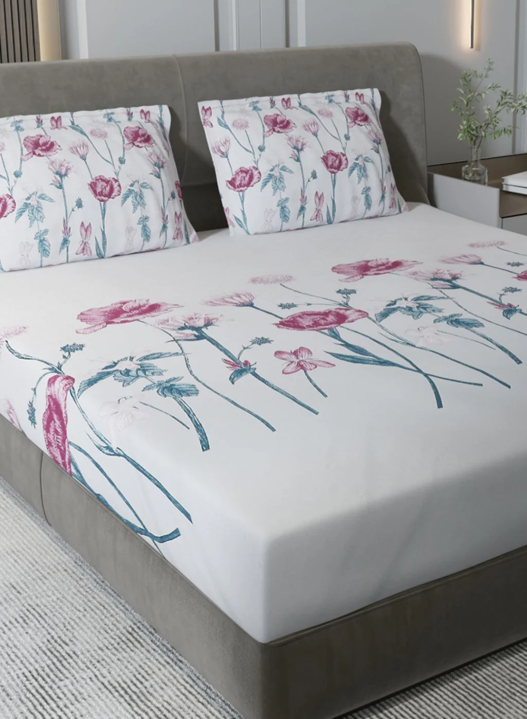 140TC Pure Cotton King Bedsheet with 2 Pillow Covers - Image 4