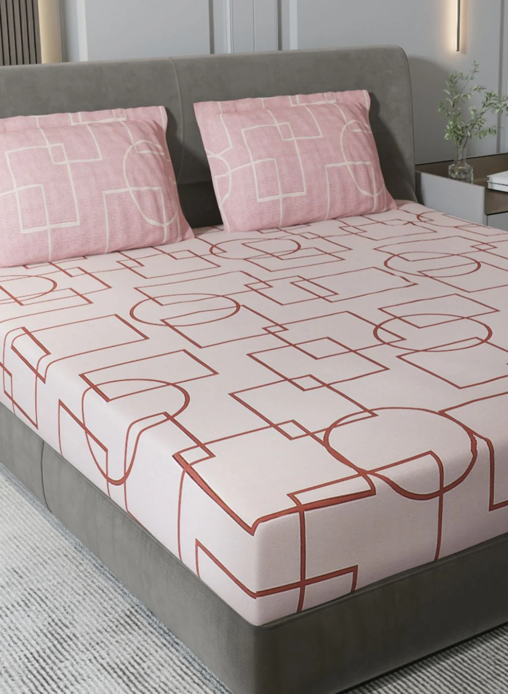 140TC Pure Cotton King Bedsheet with 2 Pillow Covers - Image 4