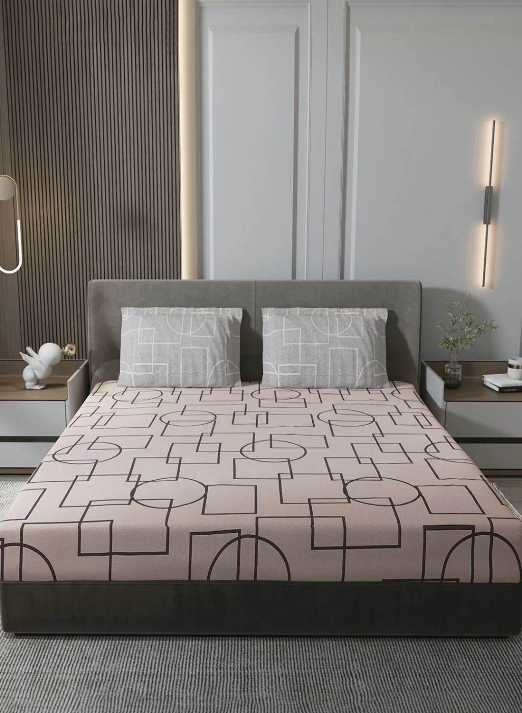 140TC Pure Cotton King Bedsheet with 2 Pillow Covers - Image 2