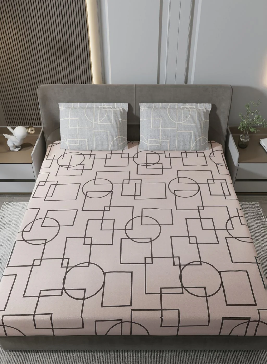 140TC Pure Cotton King Bedsheet with 2 Pillow Covers - Image 3