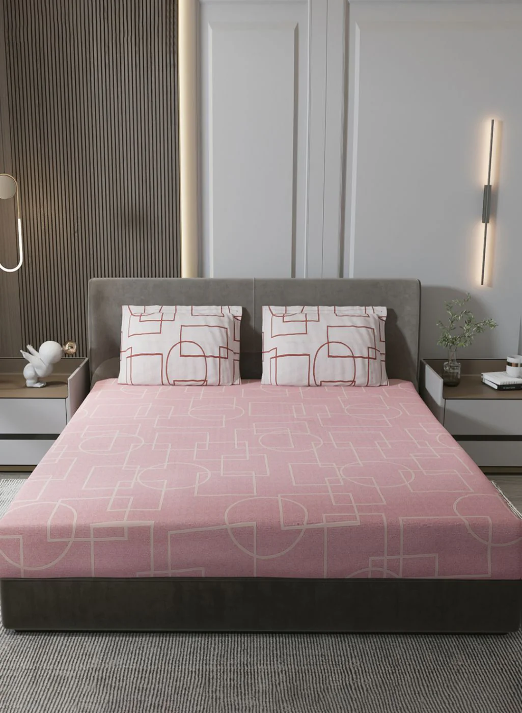 140TC Pure Cotton King Bedsheet with 2 Pillow Covers - Image 2