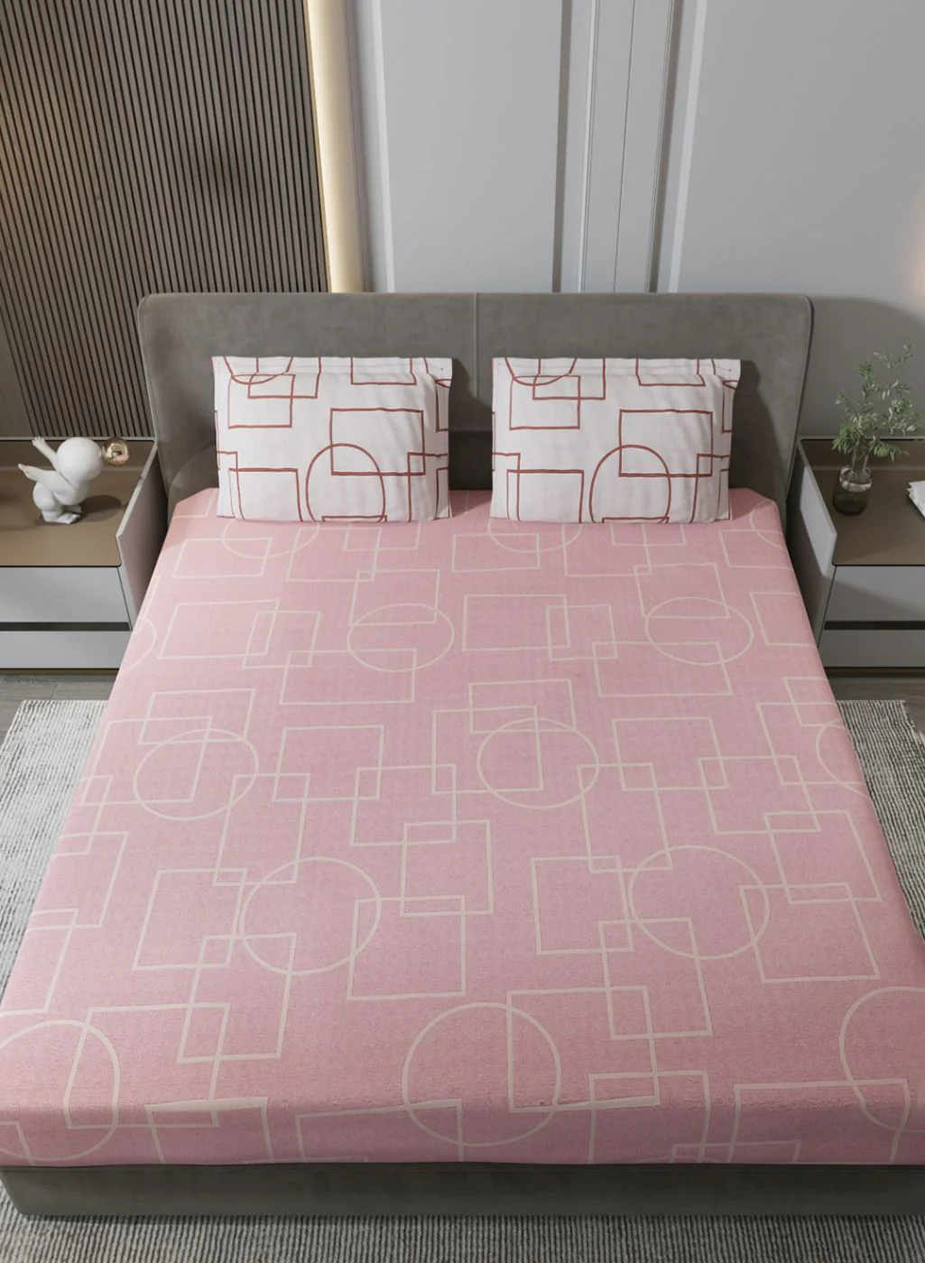 140TC Pure Cotton King Bedsheet with 2 Pillow Covers - Image 3