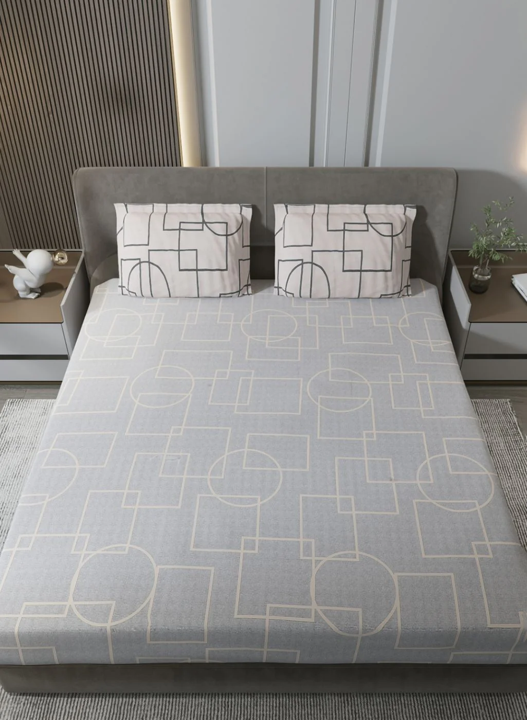 140TC Pure Cotton King Bedsheet with 2 Pillow Covers - Image 3