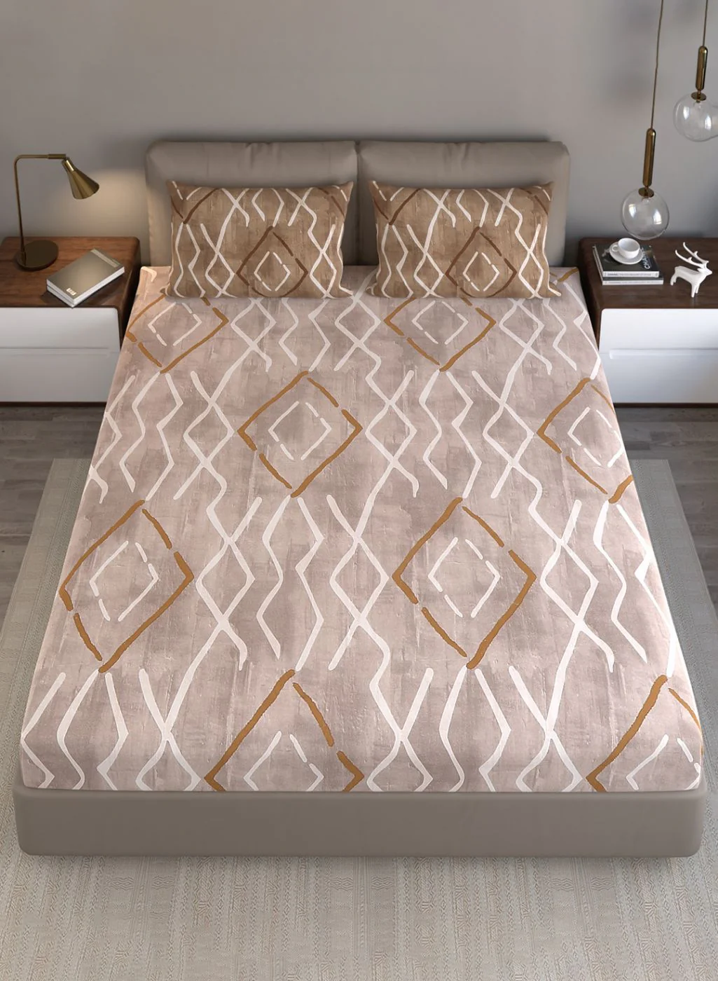140TC Pure Cotton King Bedsheet with 2 Pillow Covers - Image 3
