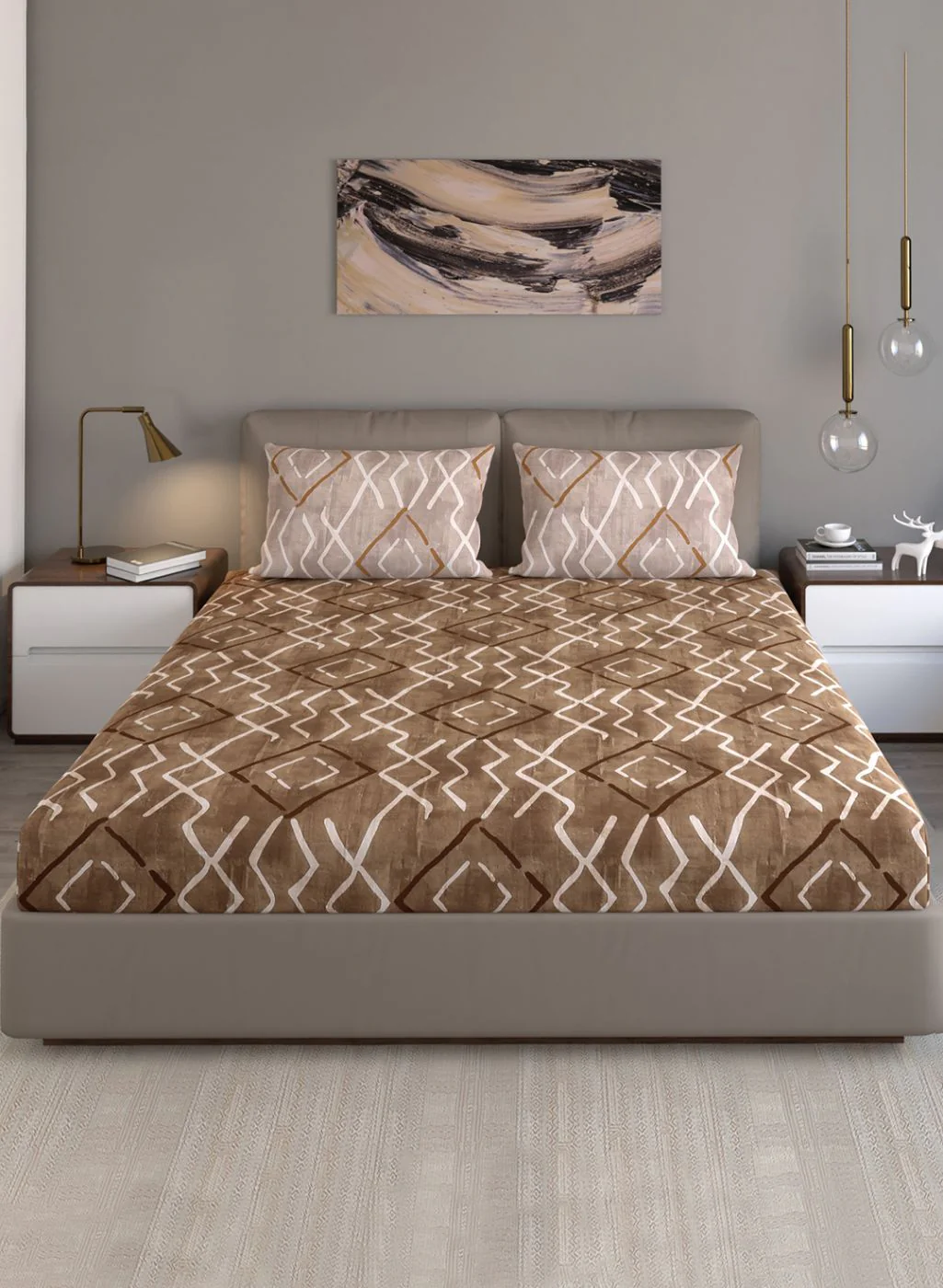 140TC Pure Cotton King Bedsheet with 2 Pillow Covers - Image 2