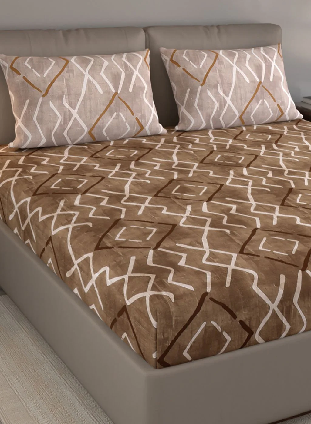 140TC Pure Cotton King Bedsheet with 2 Pillow Covers - Image 4