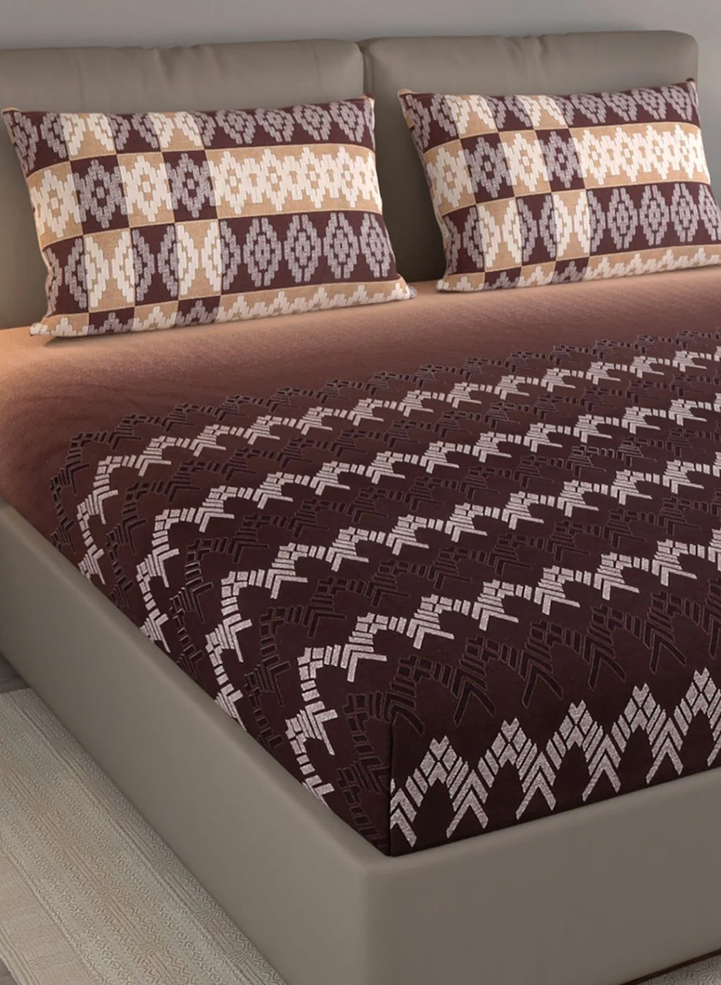 140TC Pure Cotton King Bedsheet with 2 Pillow Covers - Image 4