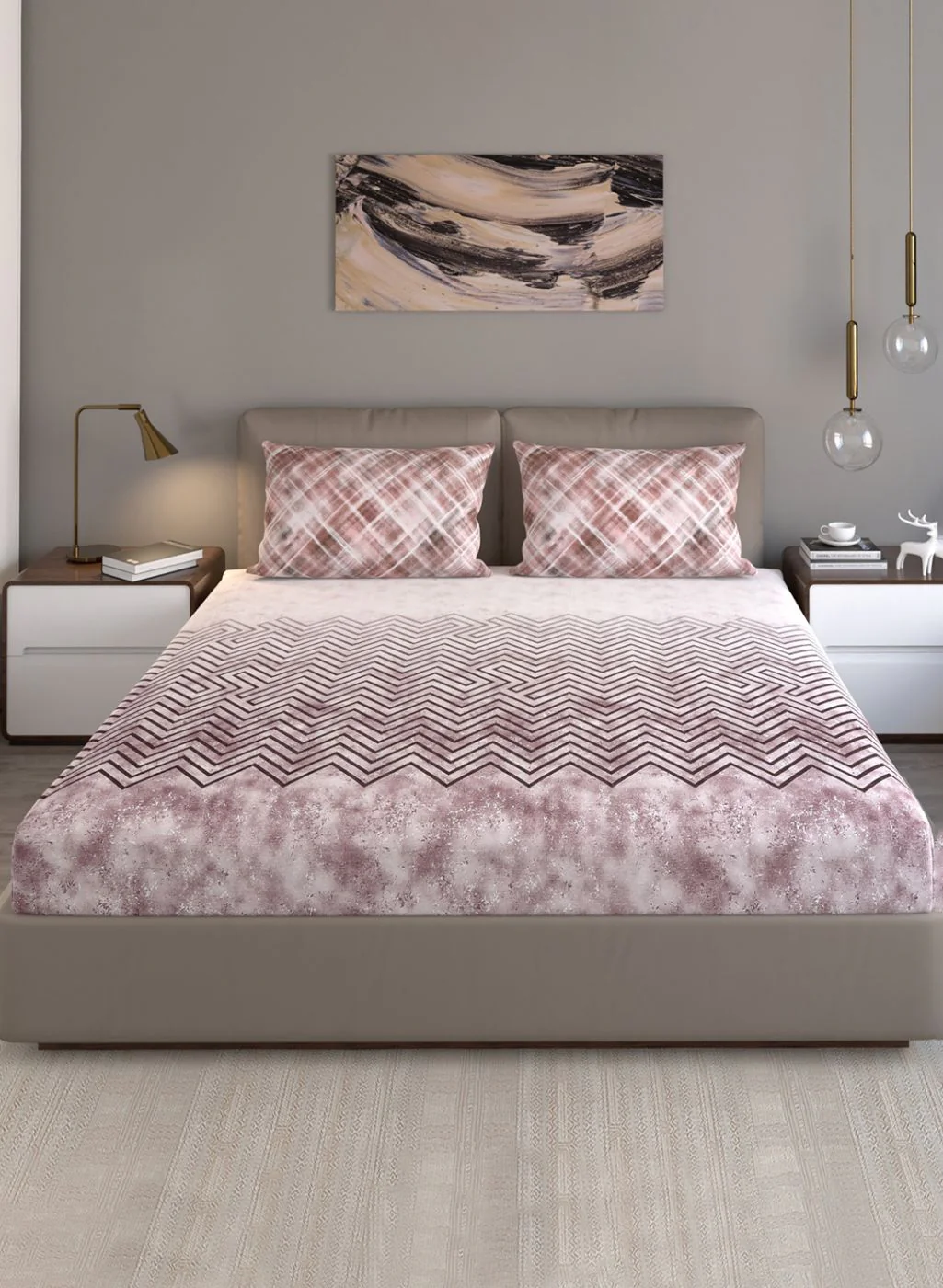 140TC Pure Cotton King Bedsheet with 2 Pillow Covers - Image 2