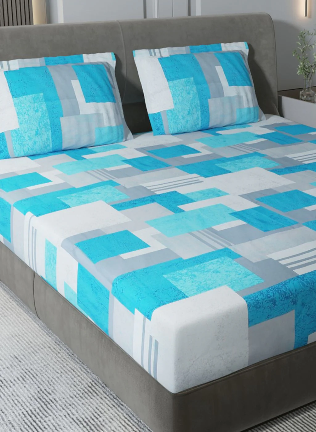 140TC Pure Cotton King Bedsheet with 2 Pillow Covers - Image 4