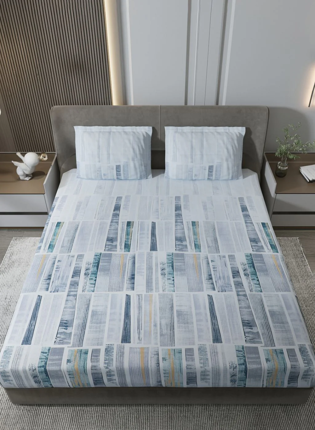 140TC Pure Cotton King Bedsheet with 2 Pillow Covers - Image 3