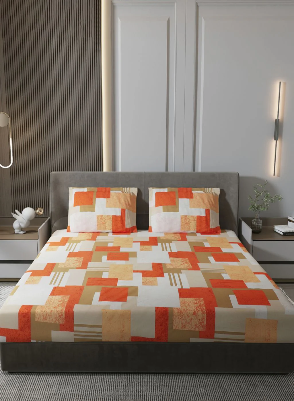 140TC Pure Cotton King Bedsheet with 2 Pillow Covers - Image 2