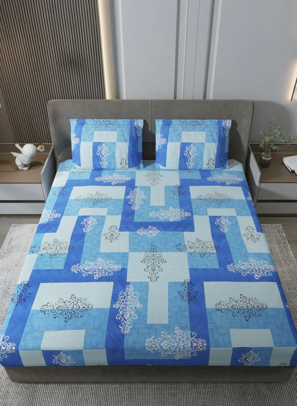 140TC Pure Cotton King Bedsheet with 2 Pillow Covers - Image 3