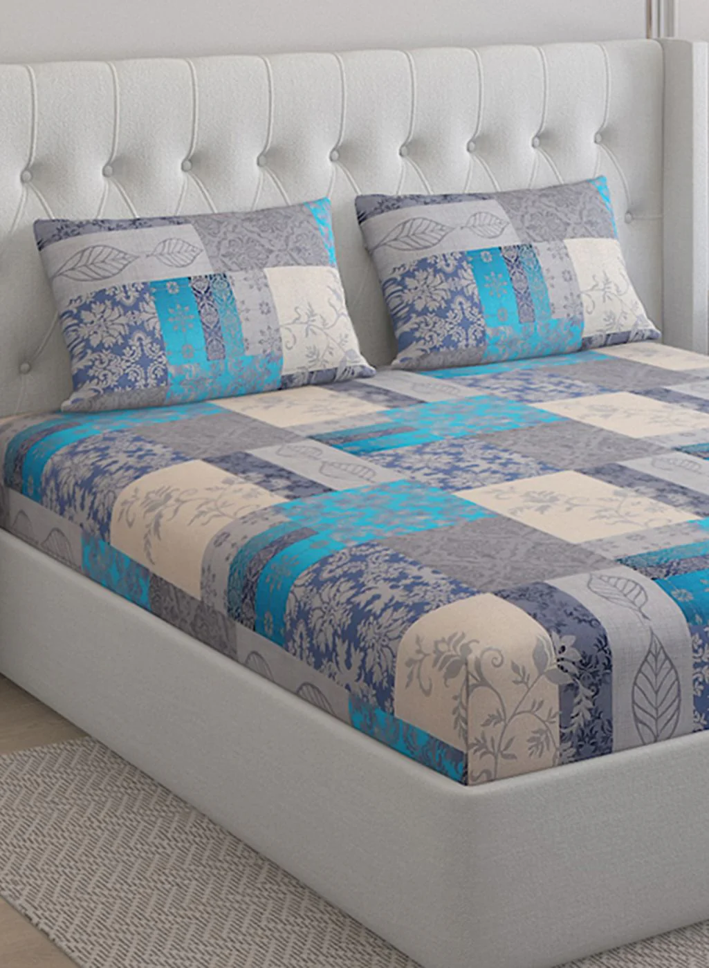 140TC Pure Cotton King Bedsheet with 2 Pillow Covers - Image 4