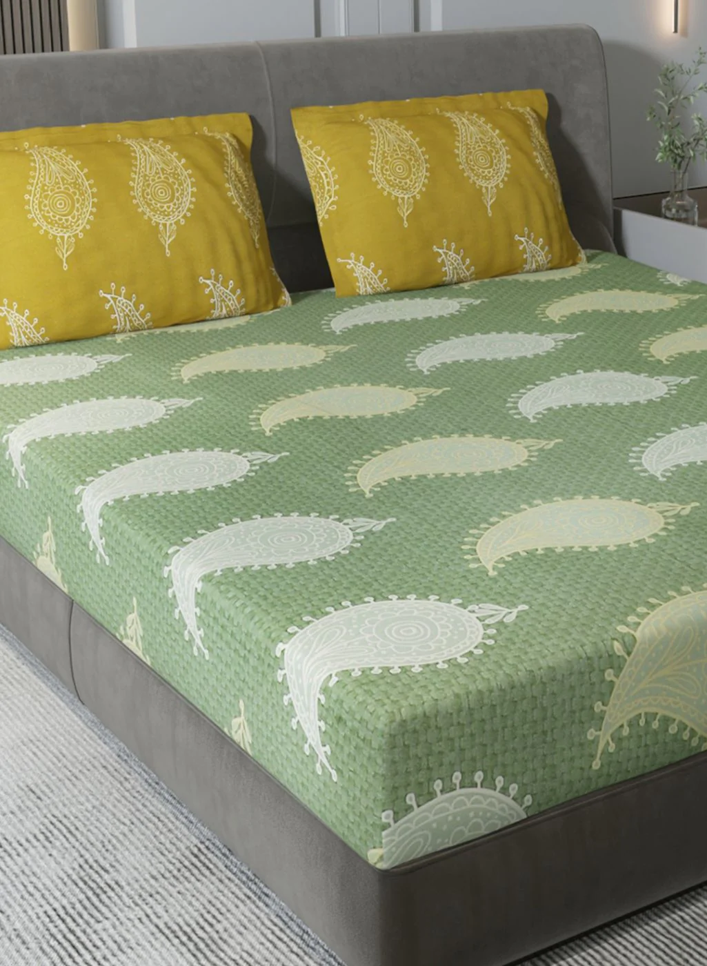144TC Pure Cotton King Bedsheet with 2 Pillow Covers - Image 4