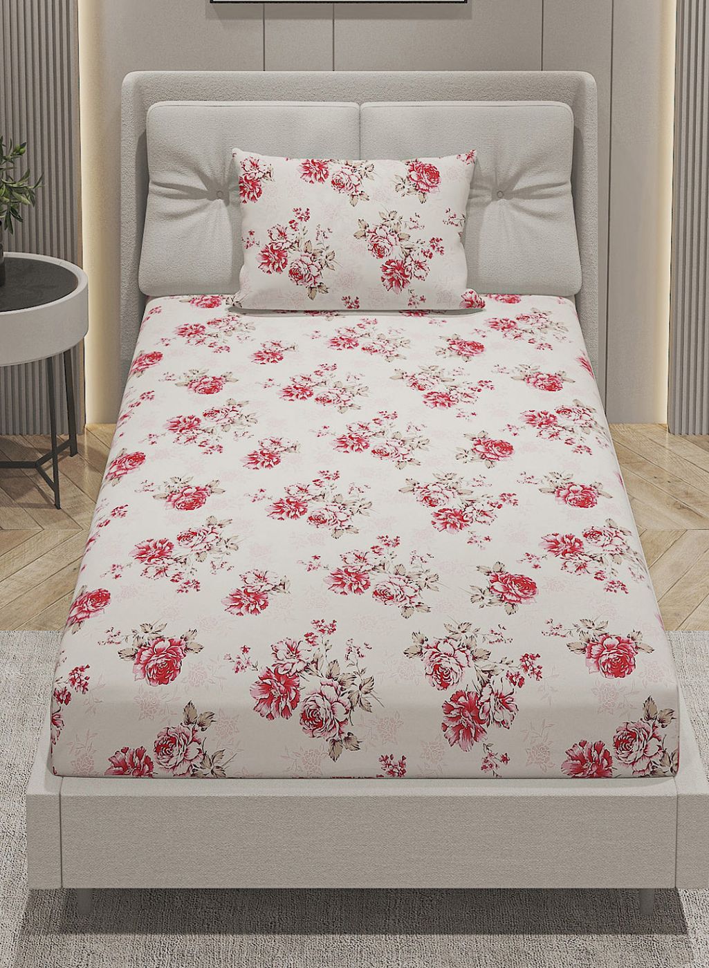 144TC Pure Cotton Single Bedsheet with 1 Pillow Covers - Image 3