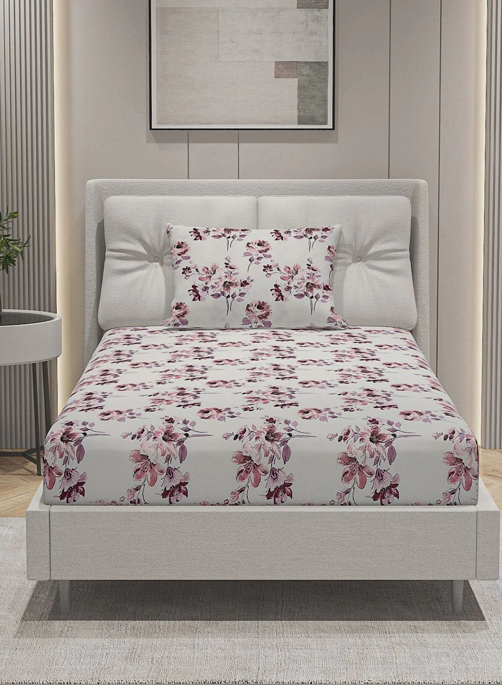 144TC Pure Cotton Single Bedsheet with 1 Pillow Covers - Image 2