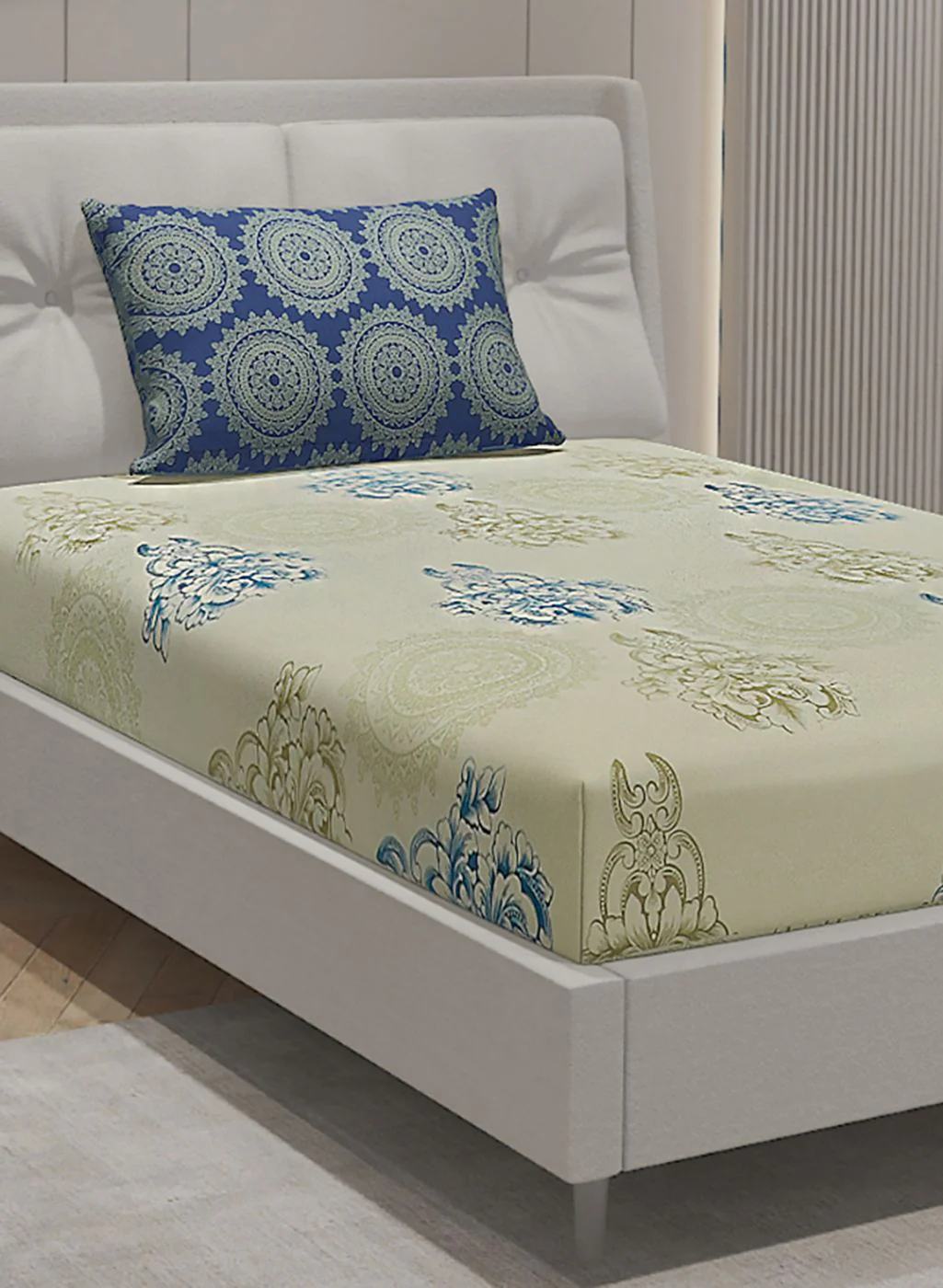 144TC Pure Cotton Single Bedsheet with 1 Pillow Covers - Image 4