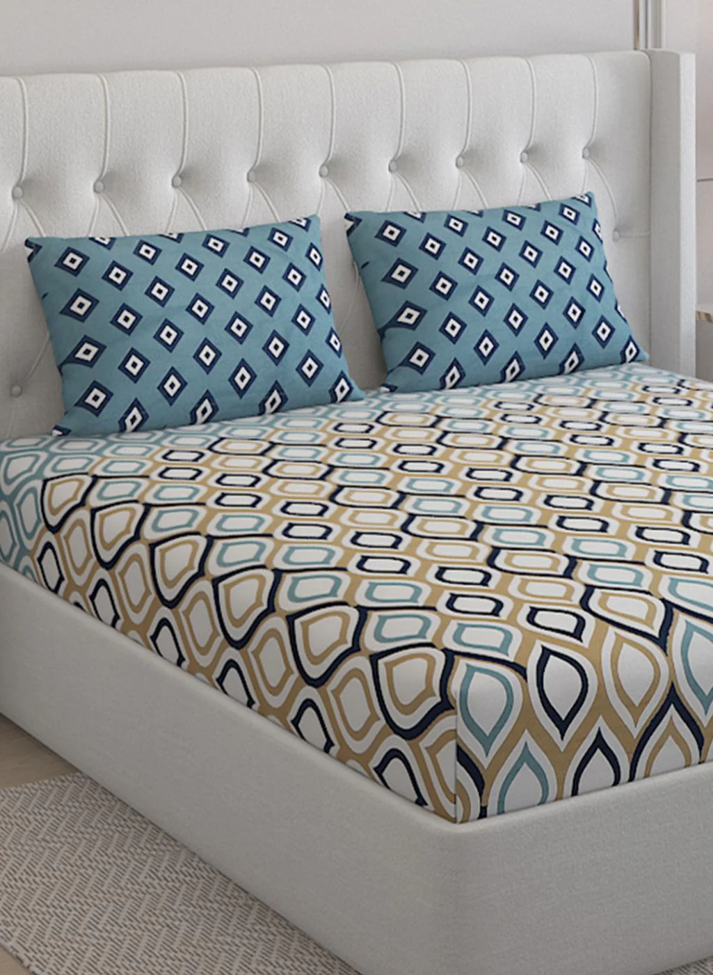 152TC Pure Cotton King Bedsheet with 2 Pillow Covers - Image 4