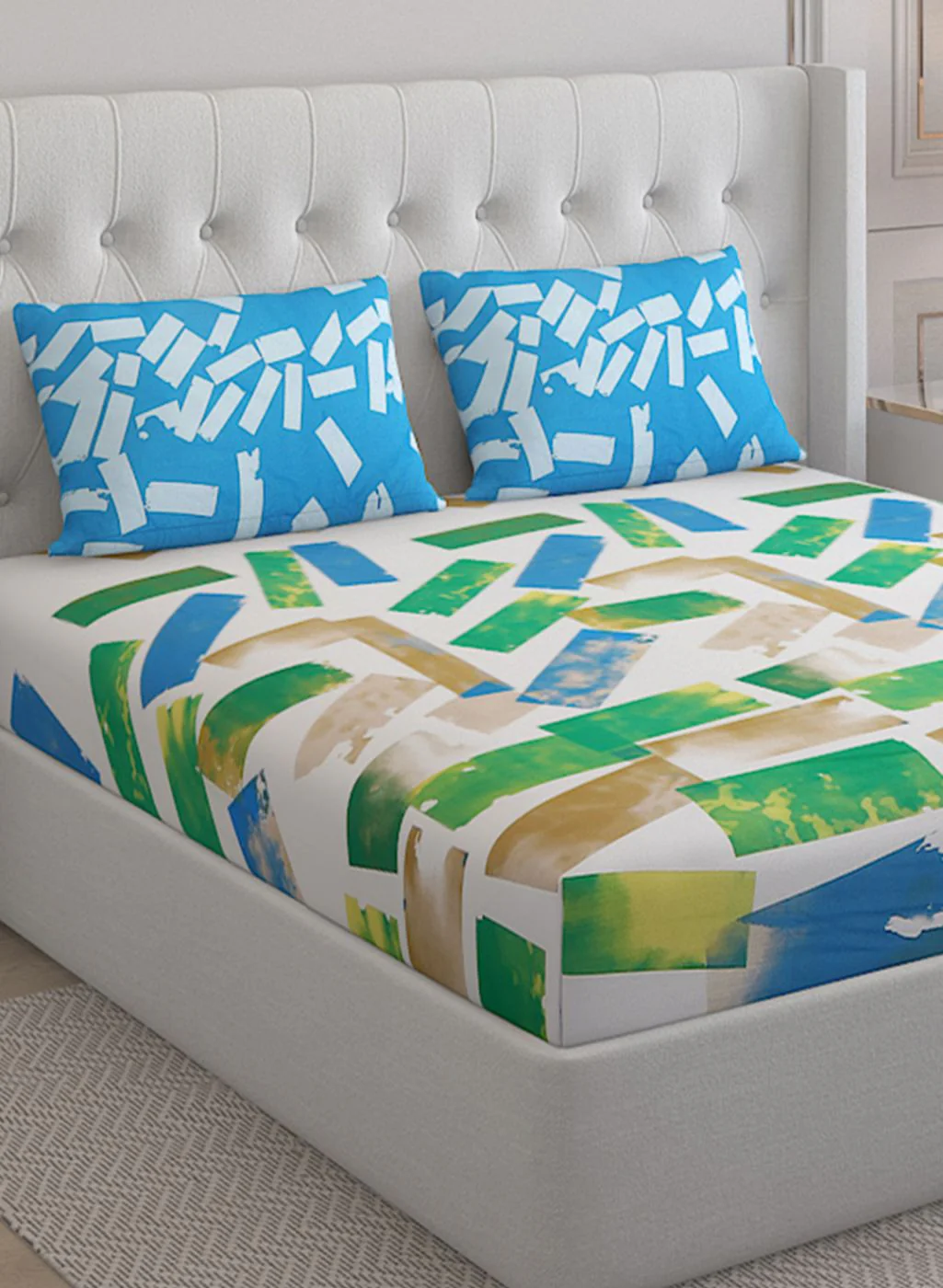 152TC Pure Cotton King Bedsheet with 2 Pillow Covers - Image 4