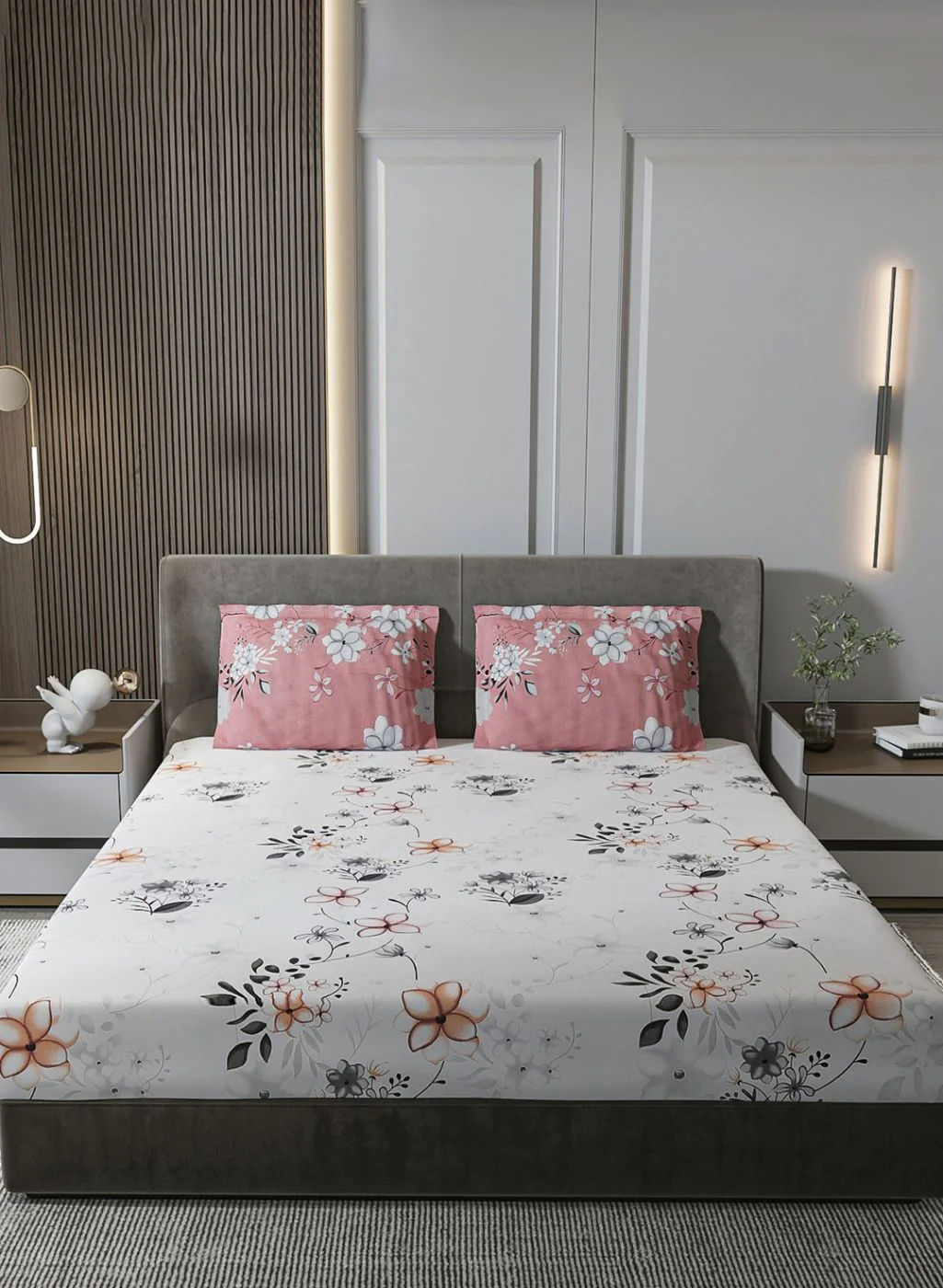 180TC Pure Cotton King Bedsheet with 2 Pillow Covers - Image 2