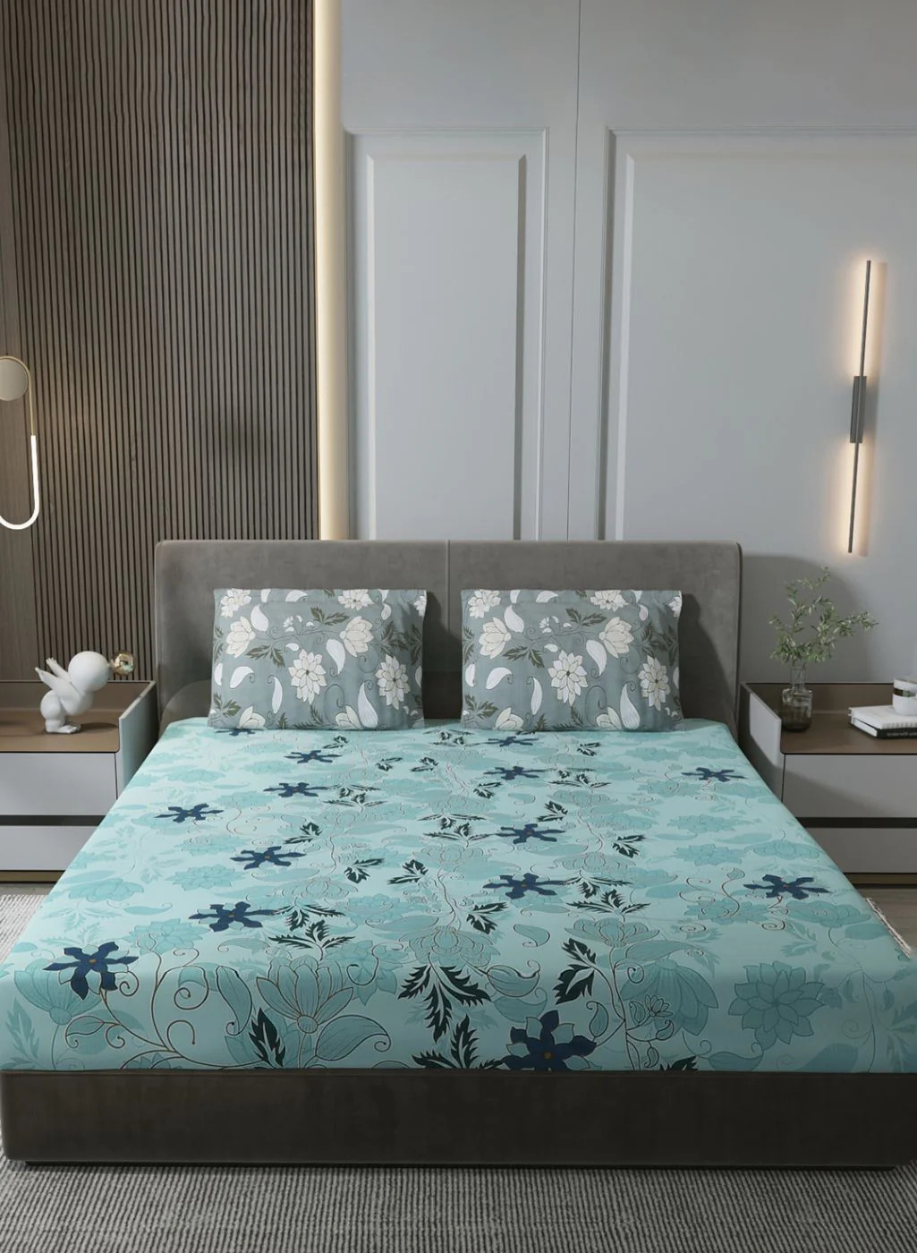 180TC Pure Cotton King Bedsheet with 2 Pillow Covers - Image 2