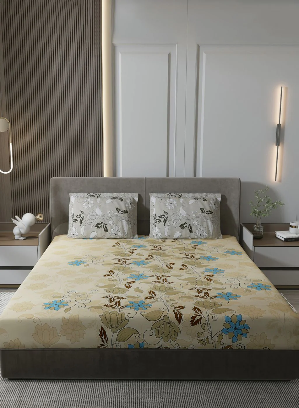 180TC Pure Cotton King Bedsheet with 2 Pillow Covers - Image 2