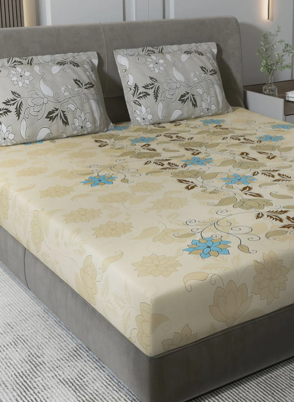 180TC Pure Cotton King Bedsheet with 2 Pillow Covers - Image 4