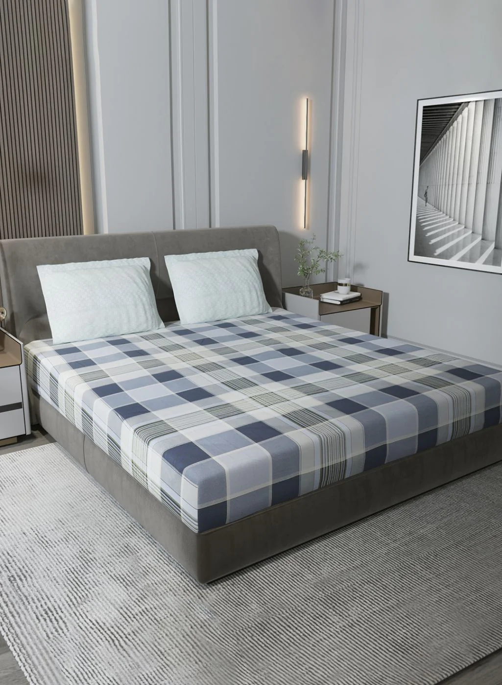 200TC Pure Cotton King Bedsheet with 2 Pillow Covers - Image 2