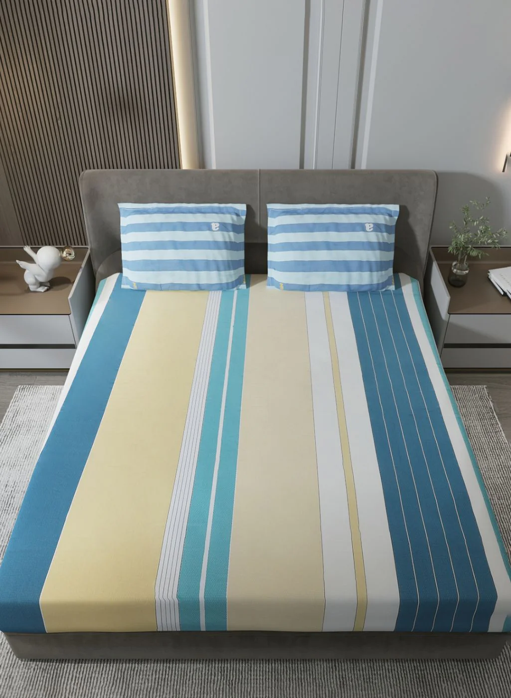 200TC Pure Cotton King Bedsheet with 2 Pillow Covers - Image 4