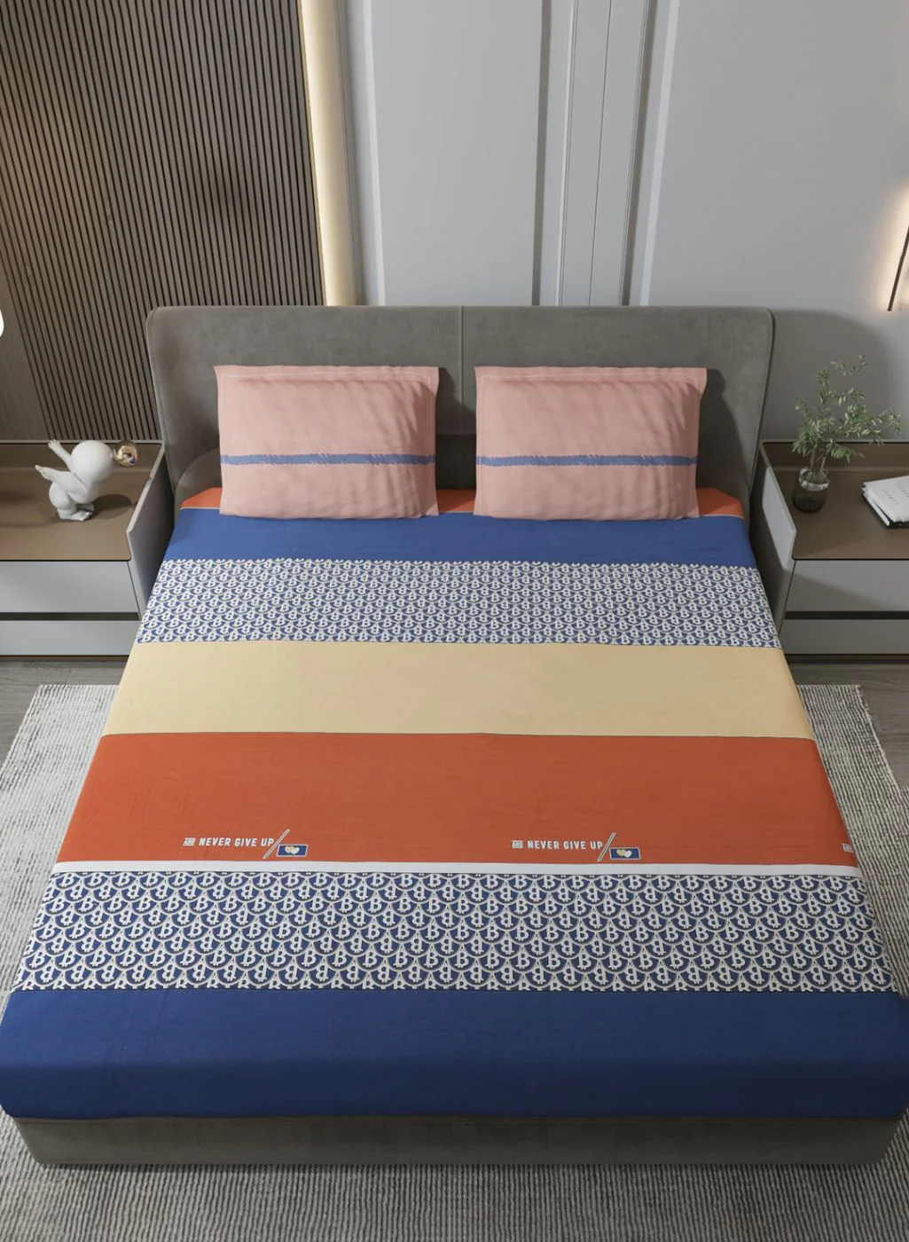 200TC Pure Cotton King Bedsheet with 2 Pillow Covers - Image 4