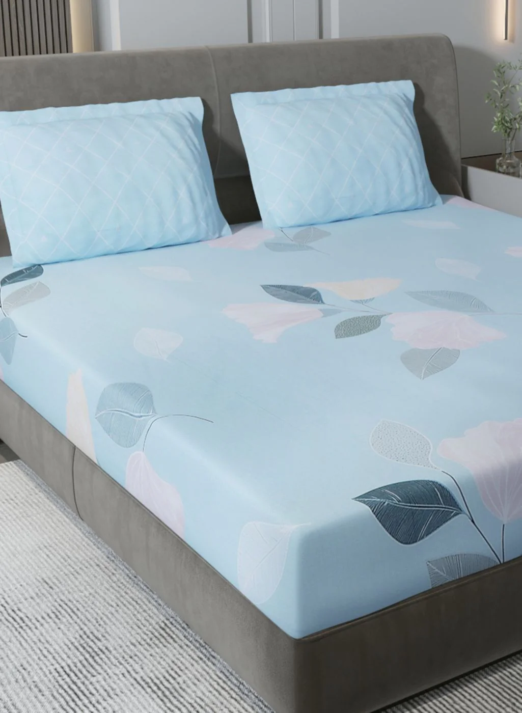 200TC Pure Cotton Queen Bedsheet with 2 Pillow Covers - Image 4