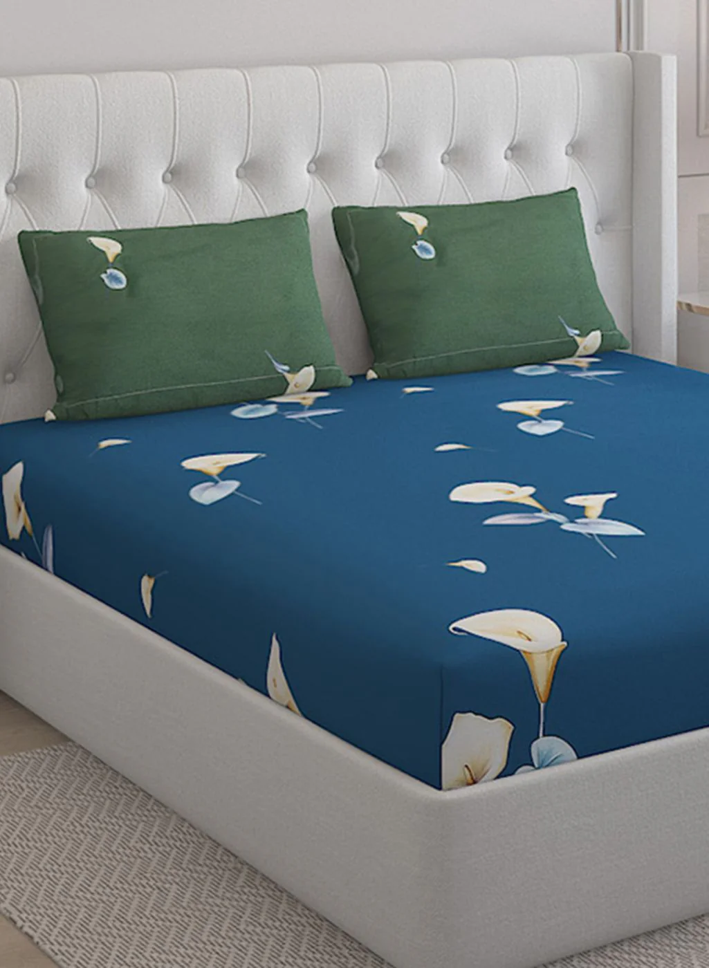 200TC Pure Cotton Queen Bedsheet with 2 Pillow Covers - Image 4